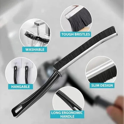 Set of 2 Gap Cleaning Brushes – Hard Bristle Crevice & Grout Brush