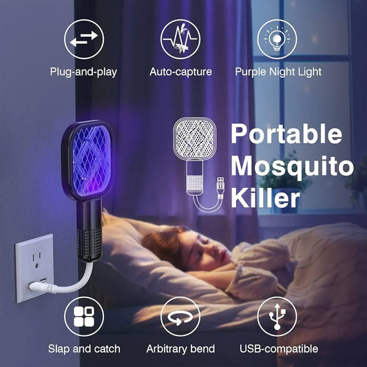USB Portable Mini Mosquito Racket With UV Light