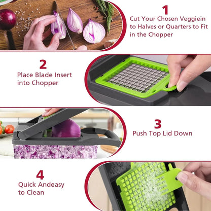 16-in-1 Multifunctional Vegetable Chopper & Slicer