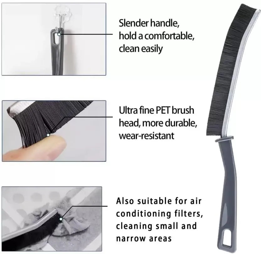Set of 2 Gap Cleaning Brushes – Hard Bristle Crevice & Grout Brush