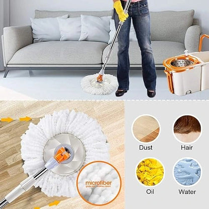 360° Rotating Multi-Functional Spin Mop with Extendable Stainless Steel Handle