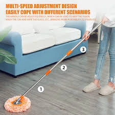 360° Rotating Multi-Functional Spin Mop with Extendable Stainless Steel Handle
